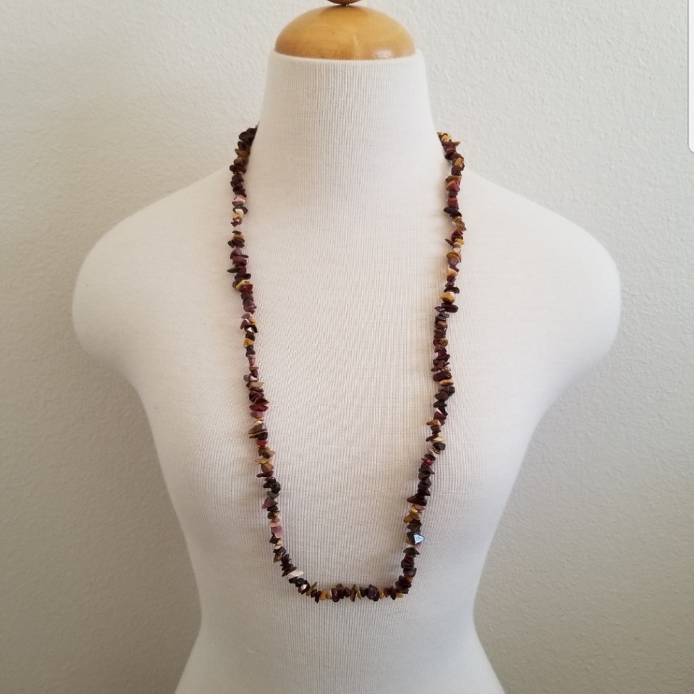 Mookait Jasper Gemstone Chip Necklace